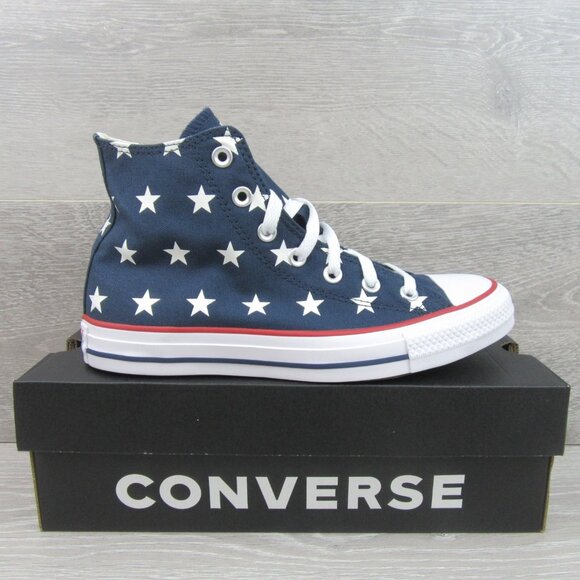 Converse Chuck Taylor All Star HI Archive Stars Womens Size 7.5 Navy NEW - Picture 2 of 14